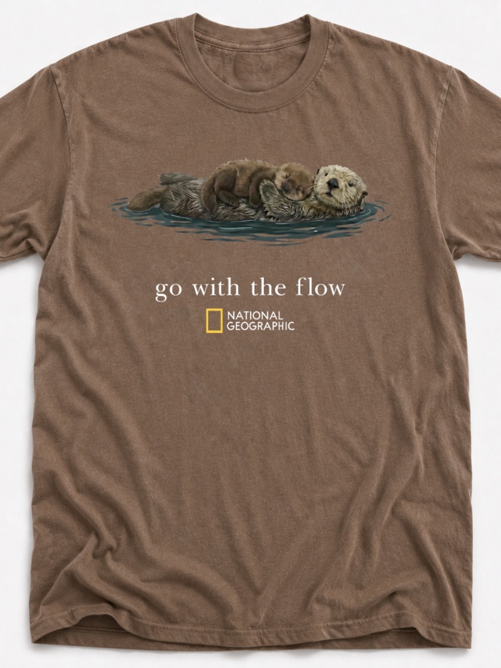 Gildan Brown Short Sleeve Tee with Otter Graphic
